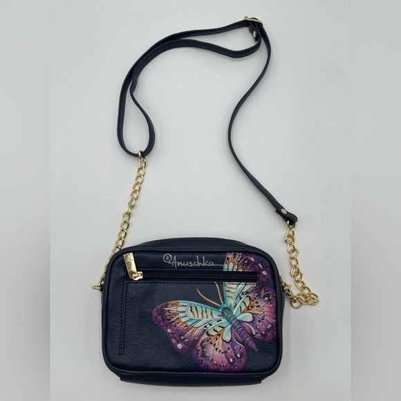 Anuschka Handbags - New Anuschka Hand Painted Leather RFID Camera Crossbody Bag Magical Wings